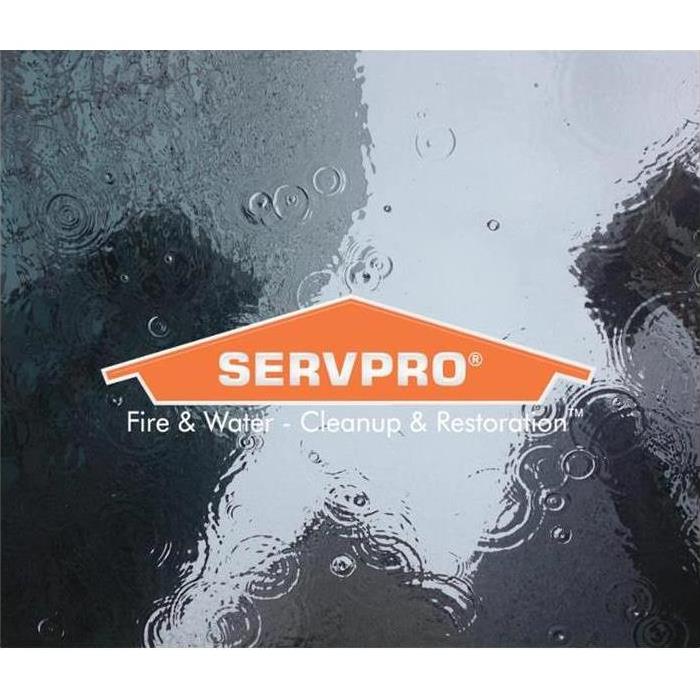 servpro and water droplets